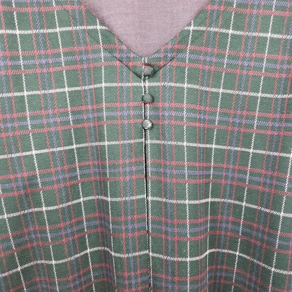 J.Jill Ponte Knit Windowpane Plaid Top Black/Purple Size Large 3/4 Sleeve Fall - Picture 8 of 11